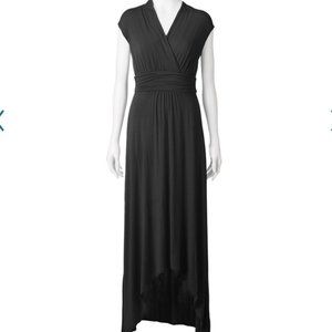 Black Jersey High-Low Maxi